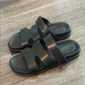 Forever 21 Black Double Strap Sandals